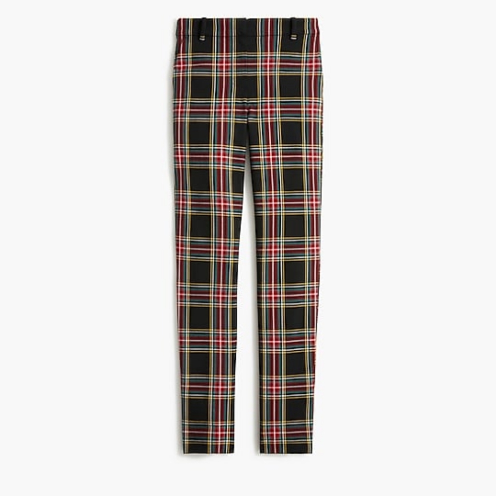New! J Crew sz 4 Full-length Ruby Pants Black Tartan Plaid Pants NWT